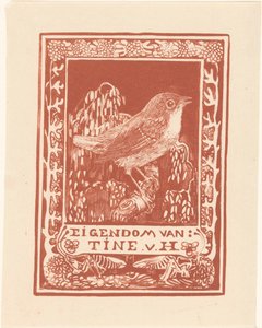 Ex libris van Tine van Hoytema door Theo van Hoytema