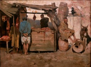 Slagerij in Tanger door Théo van Rysselberghe