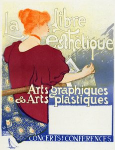 Muziek. La Libre Esthetique, concerten in Brussel. Poster door Van Rysselberghe, België, c.1895 door Théo van Rysselberghe