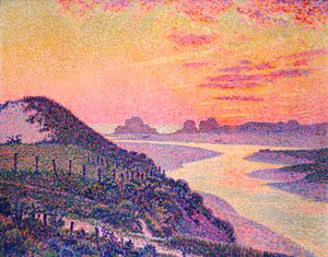 Zonsondergang in Ambleteuse, Pas-de-Calais, 1899