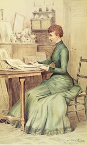 HRH De Prinses van Wales (later Koningin Alexandra) in Marlborough House, uit Vanity Fair, 1882 door Theobald Chartran