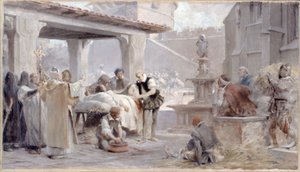 Schets voor de trap van de Sorbonne: Ambroise Paré bij het beleg van Metz, circa 1888