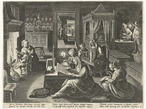 Cornelia, de deugdzame moeder van de Gracchi door Theodoor Galle
