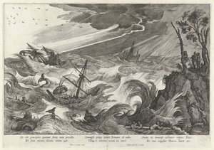 Herfst: storm op zee