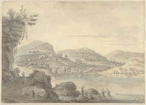 Chinees fantasielandschap door Theodoor Wilkens (possibly)