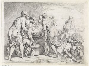 Faiaken brengen de slapende Odysseus naar Ithaca door Theodoor van Thulden