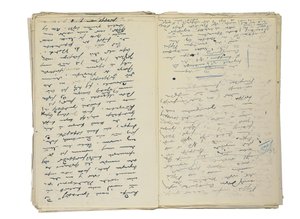 Autograaf manuscriptontwerpen voor artikelen over het leven en de samenleving in Berlijn, samen met een fragment van een ontwerp voor een roman, ca. 1878-94 door Theodor Fontane