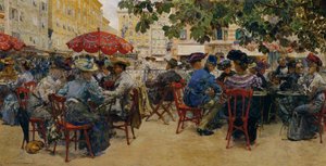 Cafe Tomaselli in Salzburg door Theodor Josef Ethofer