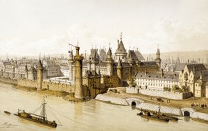 Het Louvre in de 16e eeuw, ca. 1880 (illustratie) door Theodor Josef Hubert Hoffbauer