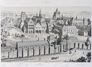 Uitzicht op de Tempel in 1450, illustratie uit 