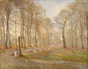 Late herfstdag in het Jægersborg Deer Park, ten noorden van Kopenhagen