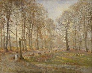 Late herfstdag in het Jægersborg Deer Park, ten noorden van Kopenhagen, 1886 door Theodor Philipsen