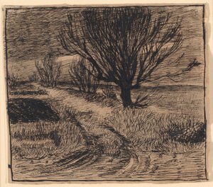 Landweg bij Lindenborg, winter