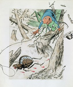 Vlooienjacht in het Oerwoud door Theodor Kittelsen