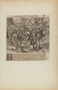 Crudelitas Petride Calyce Erga Indos. III. (uit boek, Americae, deel vier)