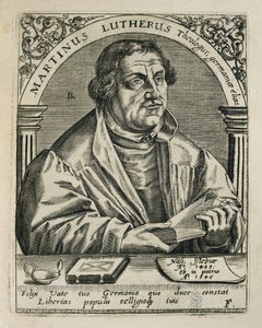 LUTHER, Martin (1483-1546). Duitse religieuze hervormer. Gravure. SPANJE. MADRID (AUTONOME GEMEENSCHAP). Madrid. Nationale Bibliotheek