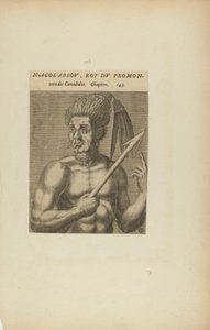 Nacol-Absov, Roi Du Promon-/toire des.... (uit het boek, Les Vrais Pourtraits et Vies des Hommes Illustres) door Theodor de Bry