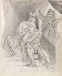 Prospero kijkt naar Ferdinand en Miranda door Theodor von Holst