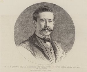 De heer H H Johnston, Commissaris en Consul-Generaal in Brits Centraal-Afrika, nu op bezoek in Engeland