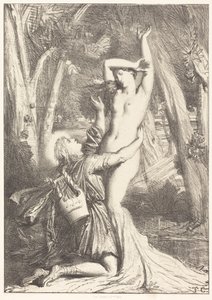 Apollo en Daphne door Théodore Chassériau