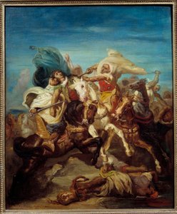 Slag van Arabische ruiters door Théodore Chassériau