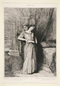 “Desdemona”, pl. 8 uit Othello (akte IV, scène III) door Théodore Chassériau