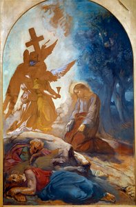 Jezus in de tuin van olijfbomen door Théodore Chassériau