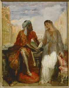 Othello en Desdemona in Venetië ... door Théodore Chassériau