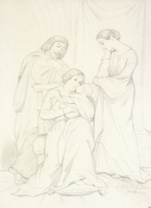 Vermoedelijk Portret van de Graaf Oscar de Ranchicourt en zijn Familie in Troubadour Kostuums door Théodore Chassériau