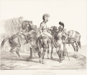 Een groep strandwachten door Theodore Gericault