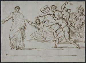 Moord op Tiberius door Theodore Gericault