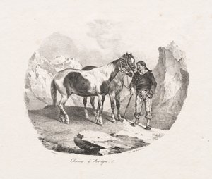 Paarden van Auvergne, 1822 door Theodore Gericault