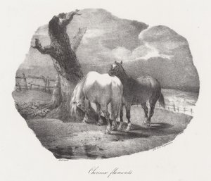 Vlaamse paarden (Flemish Horses) door Theodore Gericault