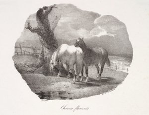 Vlaamse paarden door Theodore Gericault
