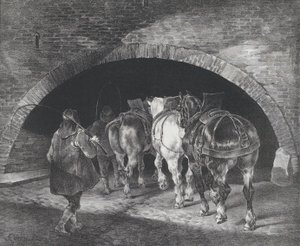 Ingang naar de Adelphi Wharf, 1821 door Theodore Gericault