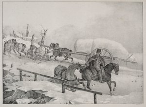 Vier diverse onderwerpen: Wagen beklimt een heuvel door Theodore Gericault