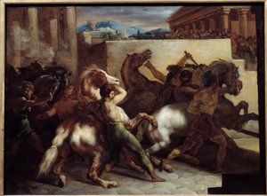 Vrije Paardenrennen in Rome door Theodore Gericault