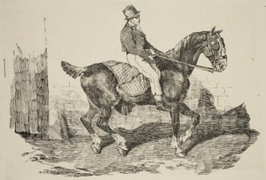 Géricault - Koetspaard bereden door een palfrenier, 1820 door Theodore Gericault