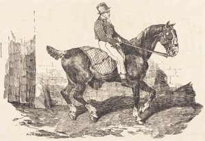 Groom op een koetspaard (Cheval de carrosse monte par un palfrenier) door Theodore Gericault