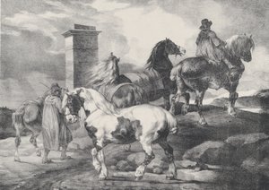 Paarden gaan naar een Kermis
