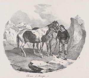 Paarden van Auvergne, 1822 door Theodore Gericault