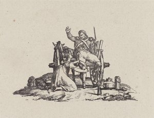 De melkmeid en de veteraan (The Milkmaid and the Veteran) door Theodore Gericault