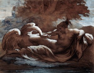 Leda en de zwaan door Theodore Gericault