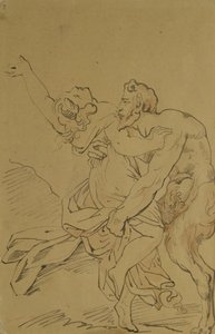 Nimf en sater door Theodore Gericault