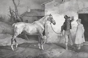 Oud Paard bij een Herbergdeur