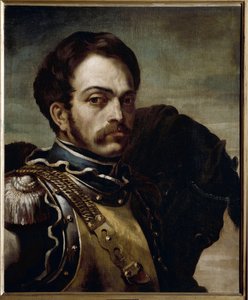 Portret van een carabinieri-officier door Theodore Gericault