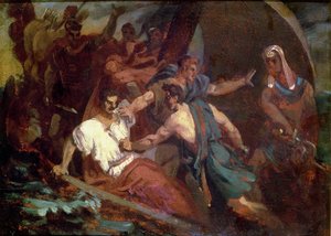 Opstand op een zeilschip door Theodore Gericault
