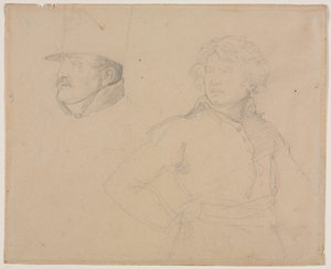 Studie van twee soldaten door Theodore Gericault