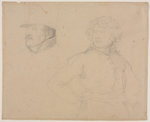 Studie van twee soldaten door Theodore Gericault