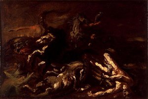 De Dood van Hippolytus door Theodore Gericault
